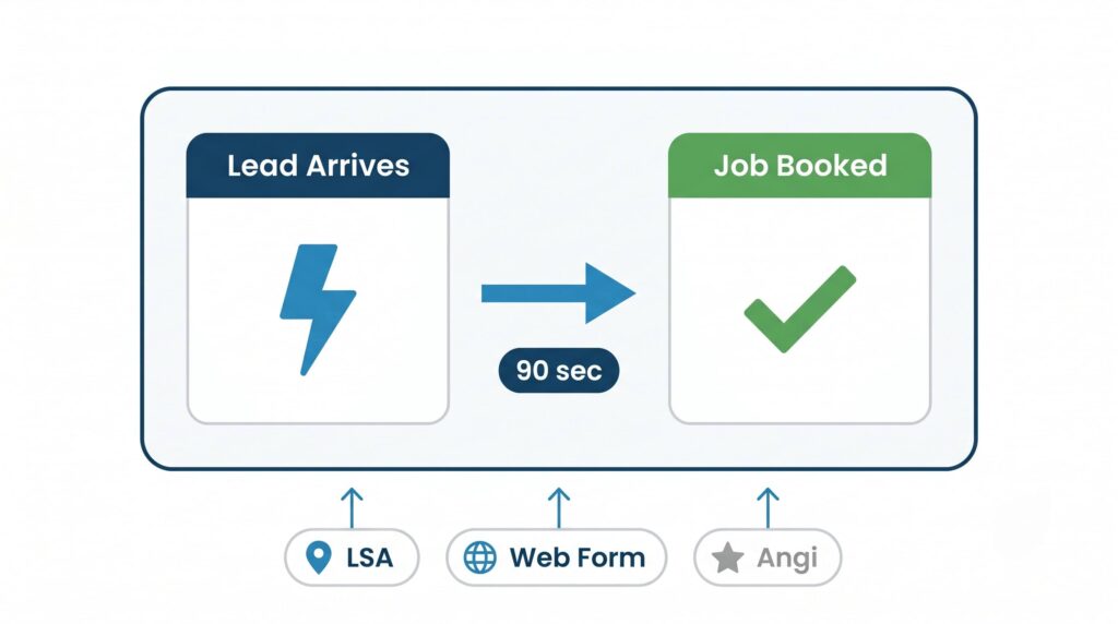 Flat vector image of a lead follow-up automation flow.